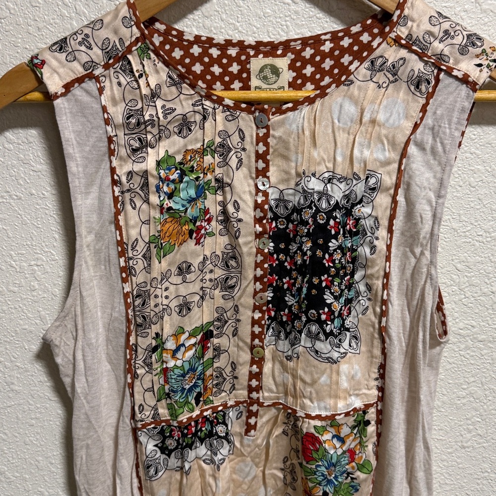 Anthropologie Tiny Floral Patchwork Sleeveless Bo… - image 5